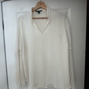 Ralph Lauren Cream Blouse with Pleated Sleeves
